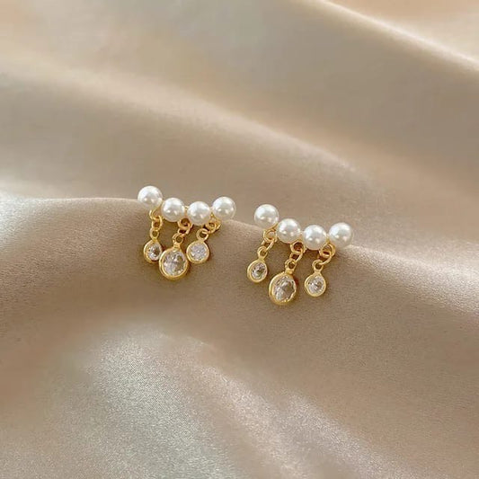 Starlit Dangle Pearls Earrings