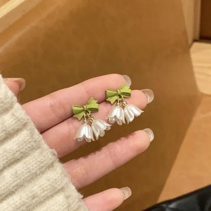 Gold Plated Butterfly And Flower Stud Earrings